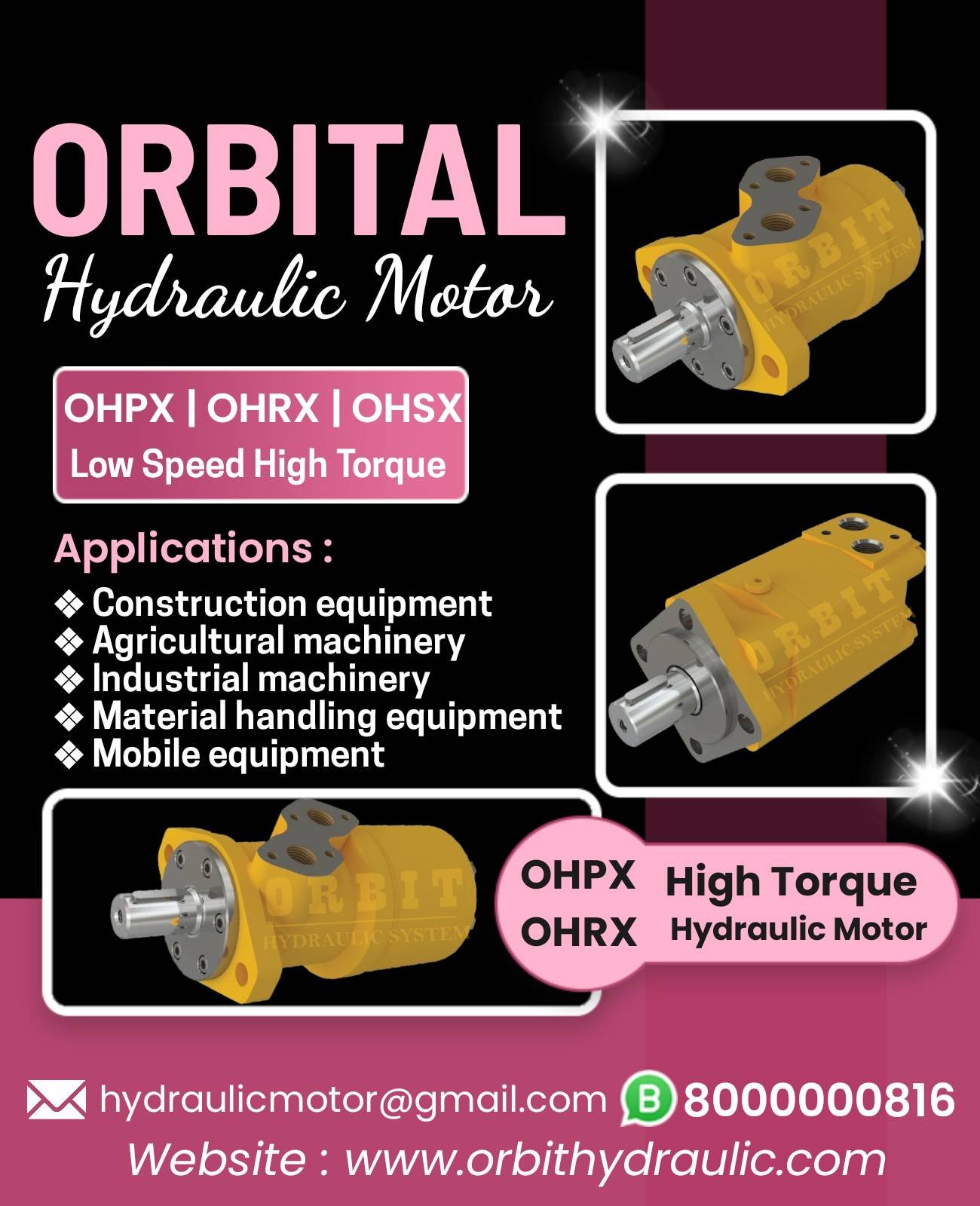 OHPX OHRX Orbital X Make Hydraulic Motor Manufacturers in Ahmedabad Mumbai Pune Chennai Bangalore Hyderabad Jaipur Nashik Delhi Kolkata Coimbatore Belgaum India
