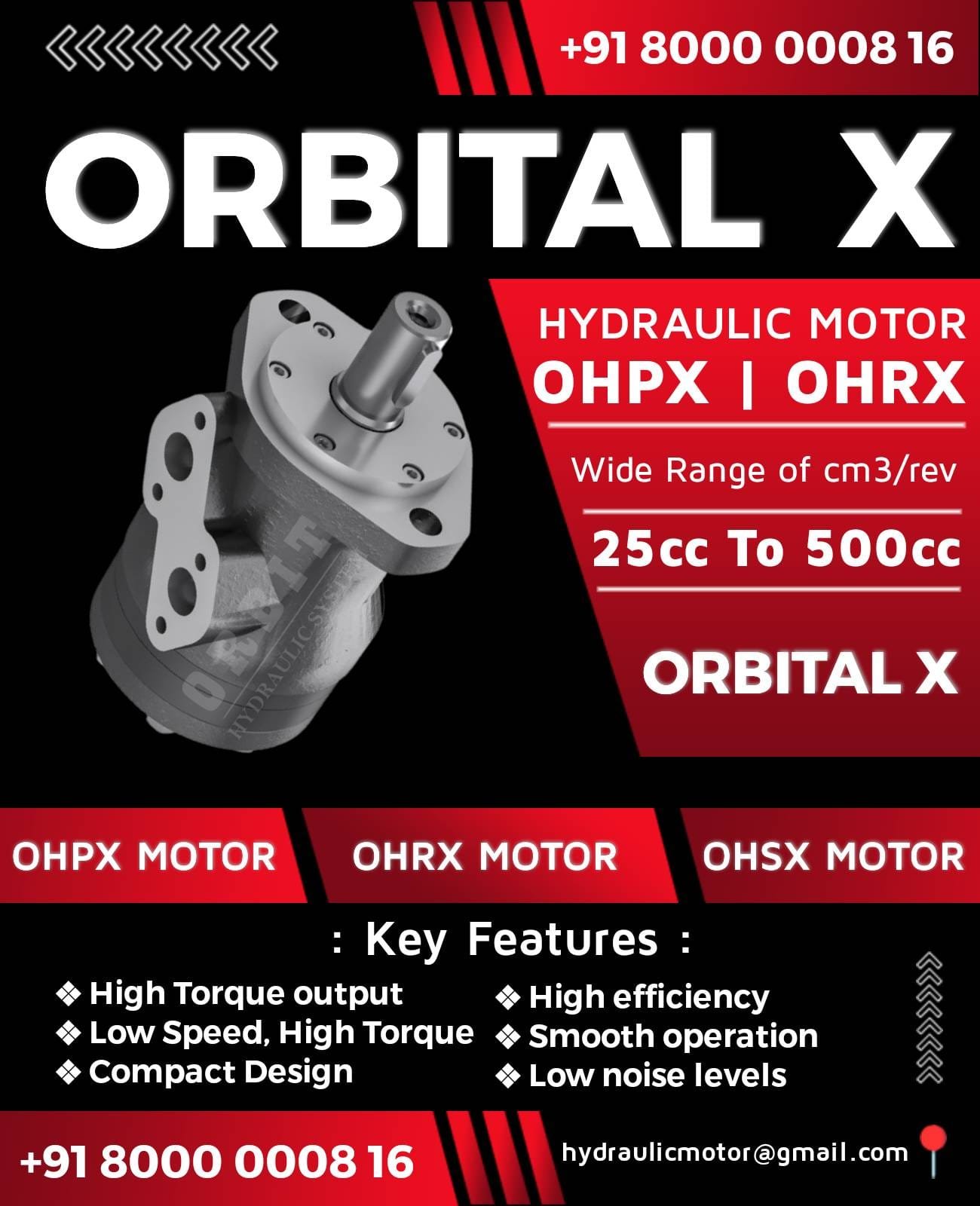 OHPX OHRX Orbital X Make Hydraulic Motor Manufacturers in Ahmedabad Mumbai Pune Chennai Bangalore India