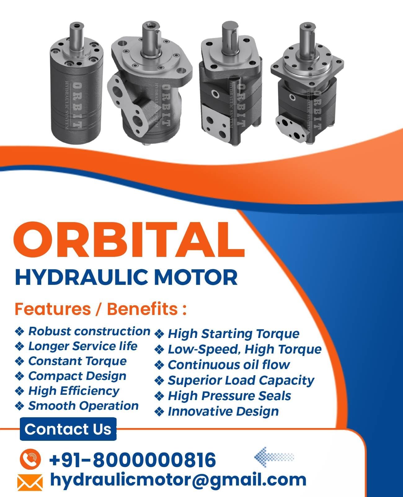 OHS OHSX Orbit Orbital Hydraulic Motor Manufacturer Dealer Distributors Suppliers in Ahmedabad Mumbai Pune Chennai Kolkata Nashik Coimbatore India