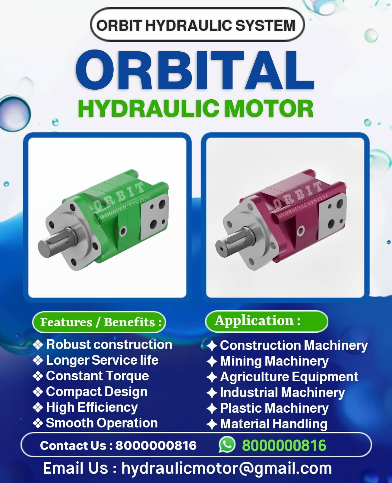 OHS OHSX Orbit Orbital Hydraulic Motor Manufacturer Dealer Distributors Suppliers in Ahmedabad Mumbai Pune Chennai Kolkata Nashik Coimbatore India