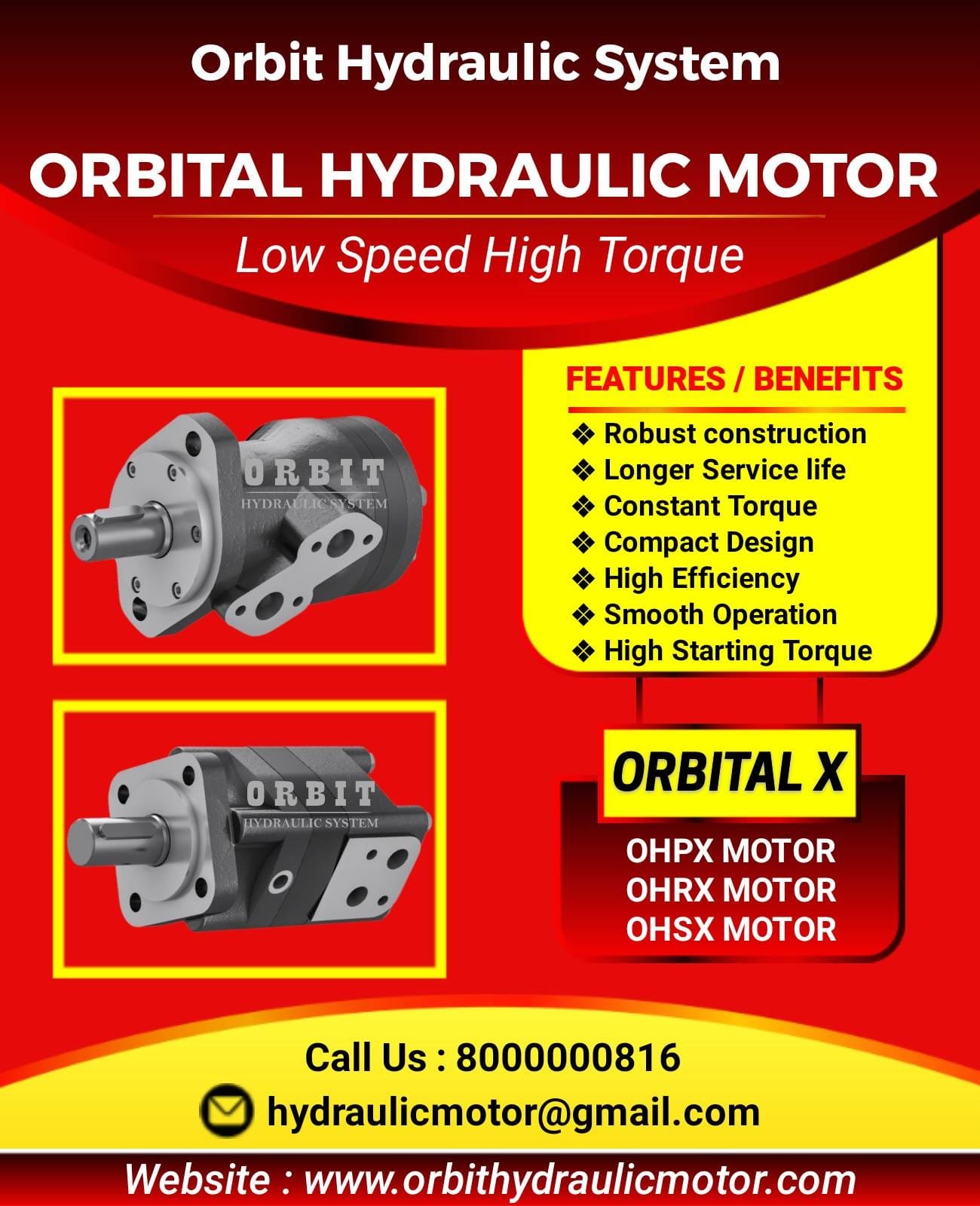 OHS OHSX Orbit Orbital Hydraulic Motor Manufacturer Dealer Distributors Suppliers in Ahmedabad Mumbai Pune Chennai Kolkata Nashik Coimbatore India