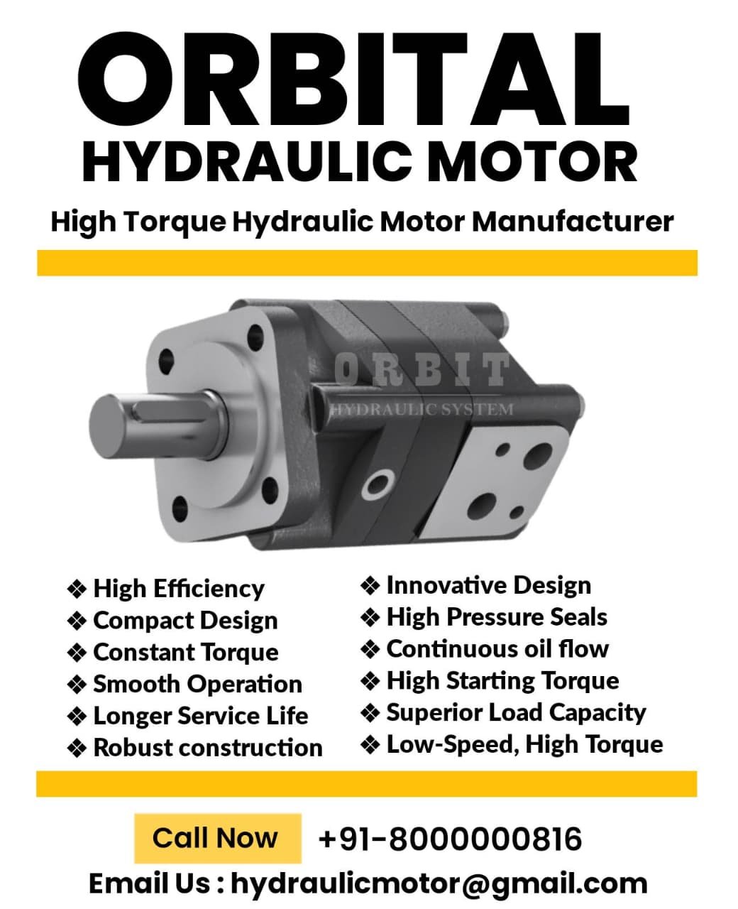 OHS OHSX Orbit Orbital Hydraulic Motor Manufacturer Dealer Distributors Suppliers in Ahmedabad Mumbai Pune Chennai Kolkata Nashik Coimbatore India